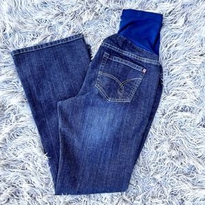 A Pea In The Pod Maternity Dark Denim Jeans Fit Flare Womens Petite Medium PM